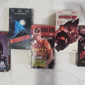 Lot of 5 VHS Tapes Dolph Lundgren Movies Action/ Crime Movies